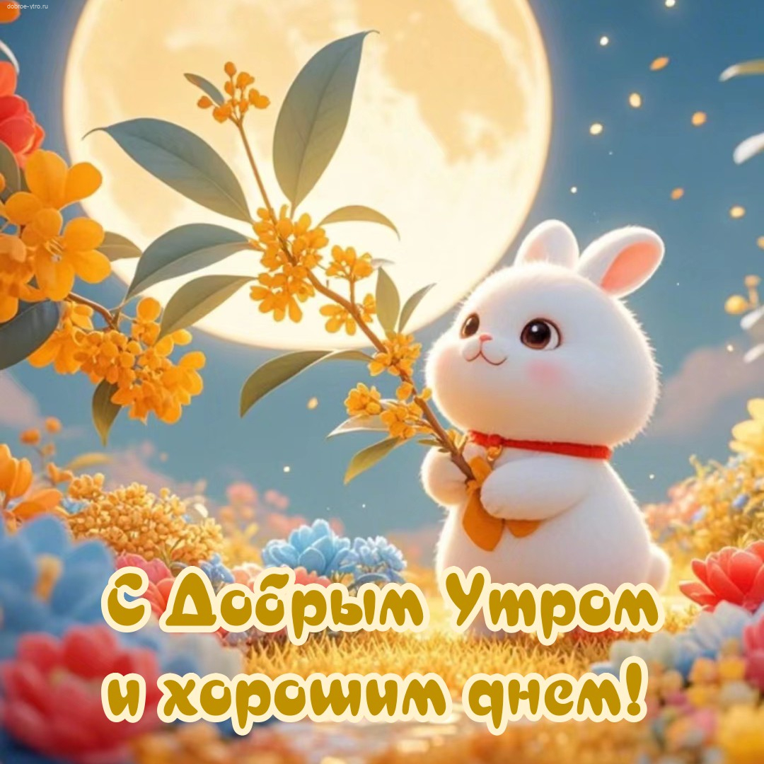 Открытка хорошего дня отличного настроения | Bunny images, Cartoon bunny, Smurfs